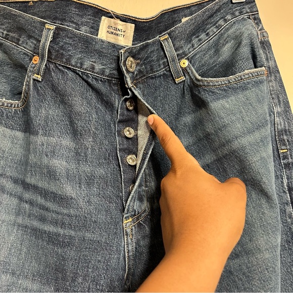 Citizens of Humanity Annina Premium Vintage Hi-Rise Button Fly Wide Leg Jean 32 - Picture 5 of 13